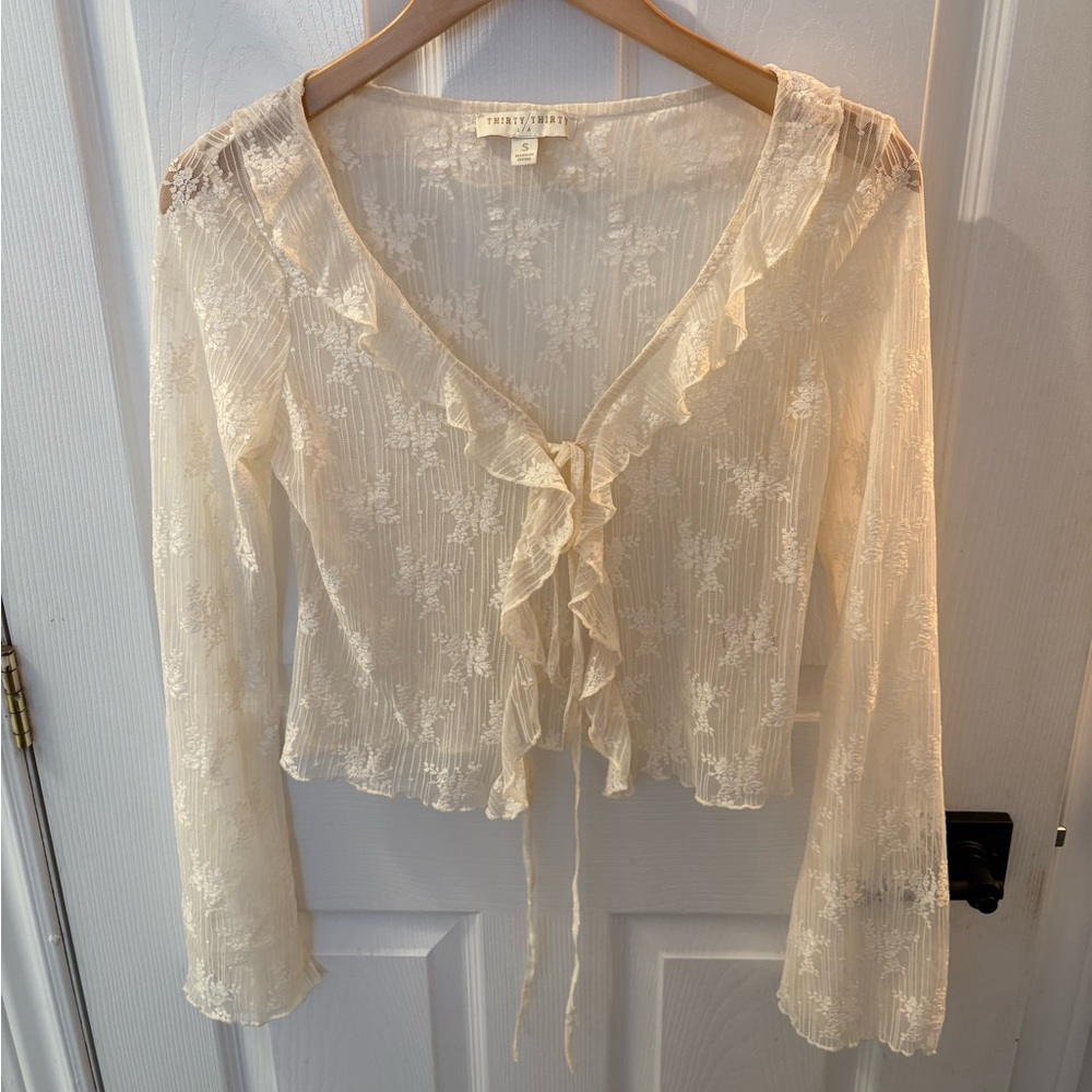 Elegant Cream Lace Top - NWOT